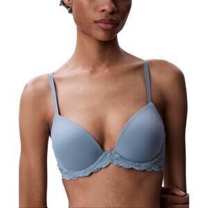 Calvin Klein Lace Demi Underwire Bra Gray 34C NWT